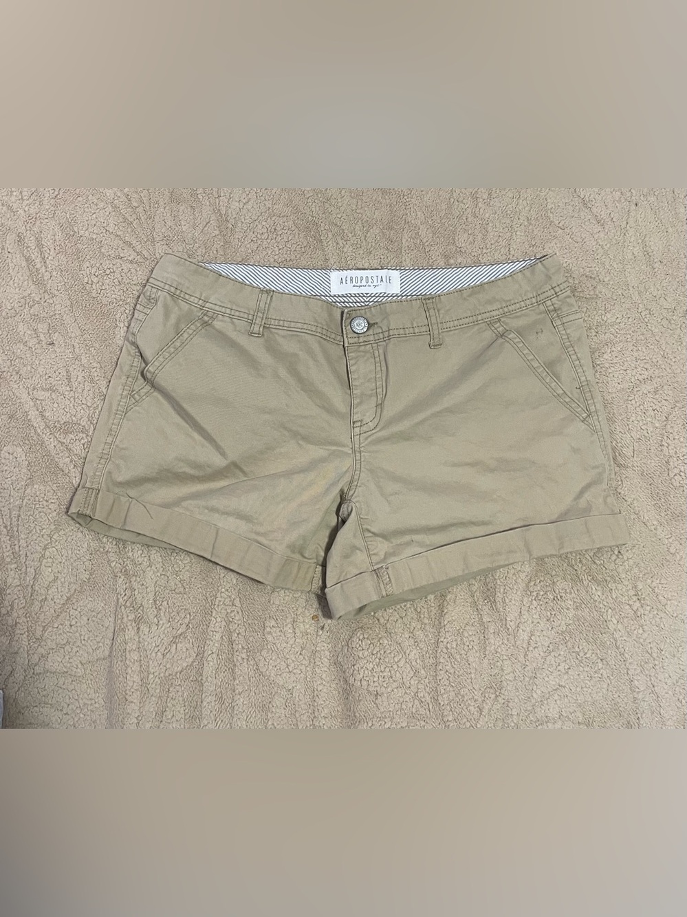 Aeropostale Women’s Tan Cuffed Bermuda Shorts